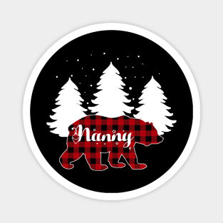 Buffalo Red Plaid Nanny Bear Matching Family Christmas Magnet